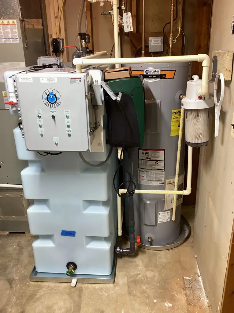 Mermaid Tail Install of a Well Manager® Vertical System with an external DAB Mini 3 Pump to solve a residential homeowner's issue with low-yielding well.